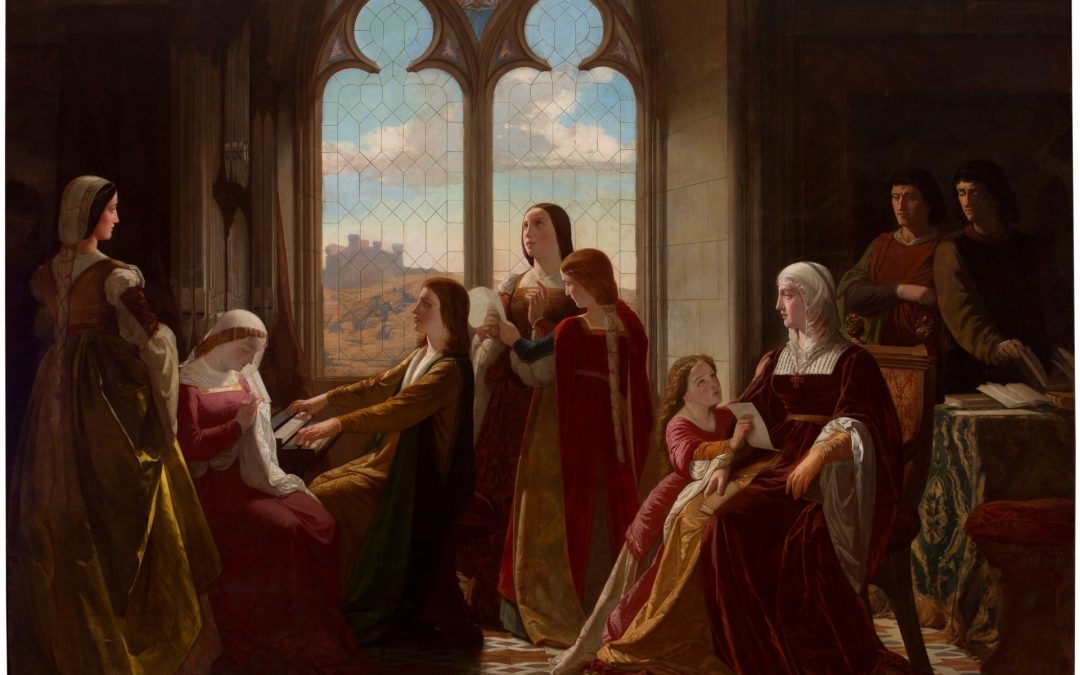 #ReinaelArte: La reina Isabel La Católica presidiendo la educación de sus hijos. Isidoro Lozano, hacia 1864. Museo del Prado.